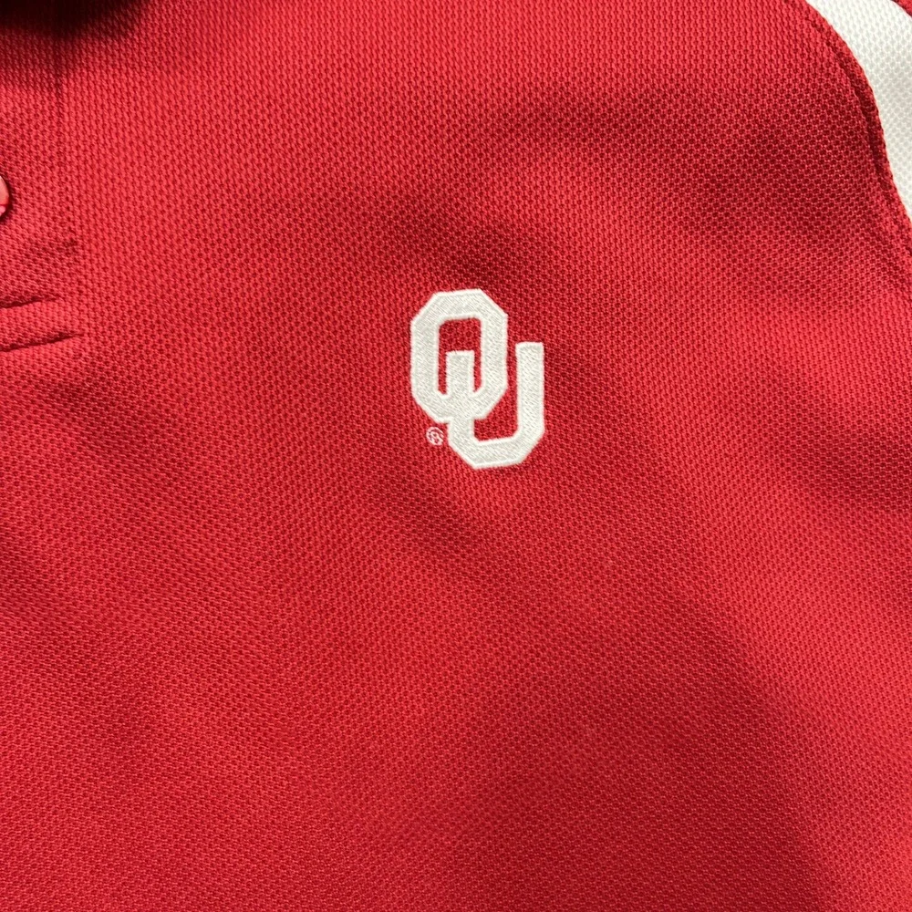 Nike Team Polo Shirt Oklahoma Sooners Dri-FIT Team Crimson Red White Mens XL